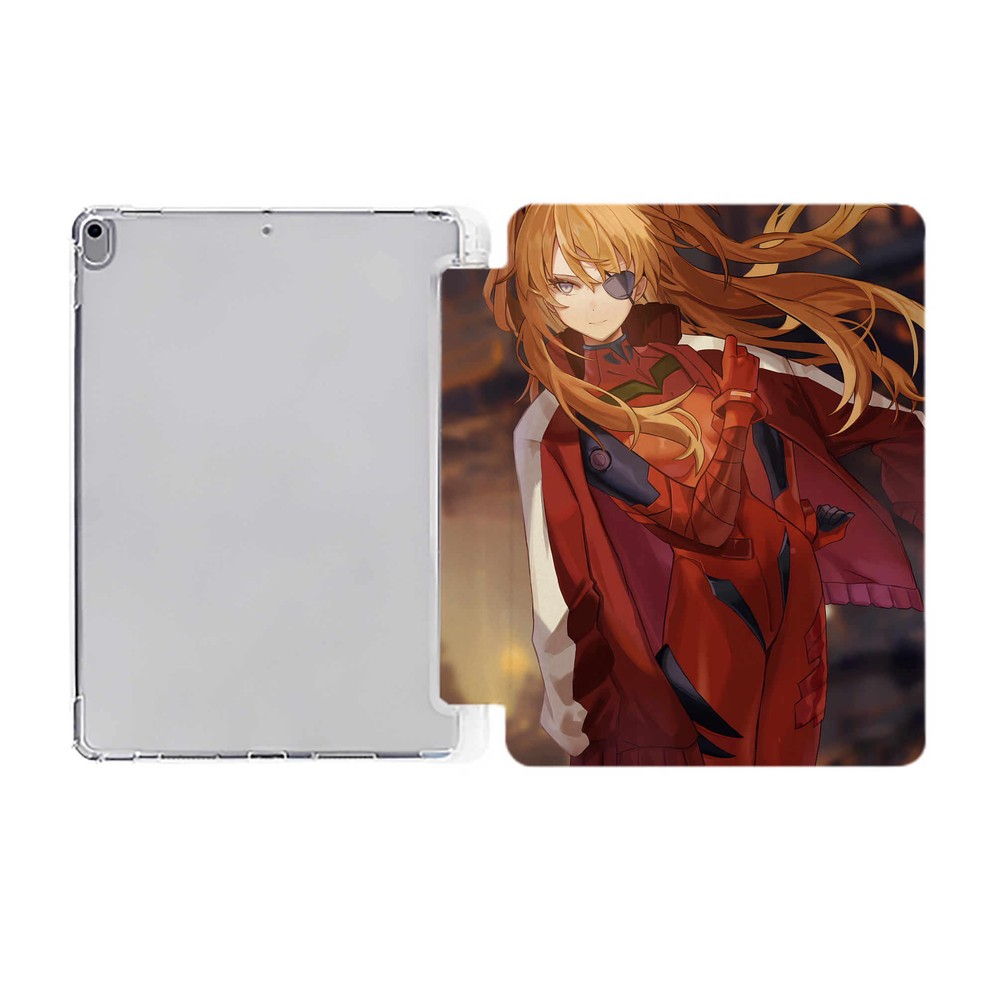 （画像用） EVA 新世紀エヴァンゲリオン IPad ケース ペン収納付き 三つ折りスタンド PUレザー×シリコン 対応機種9.5/10.5/10.9インチ